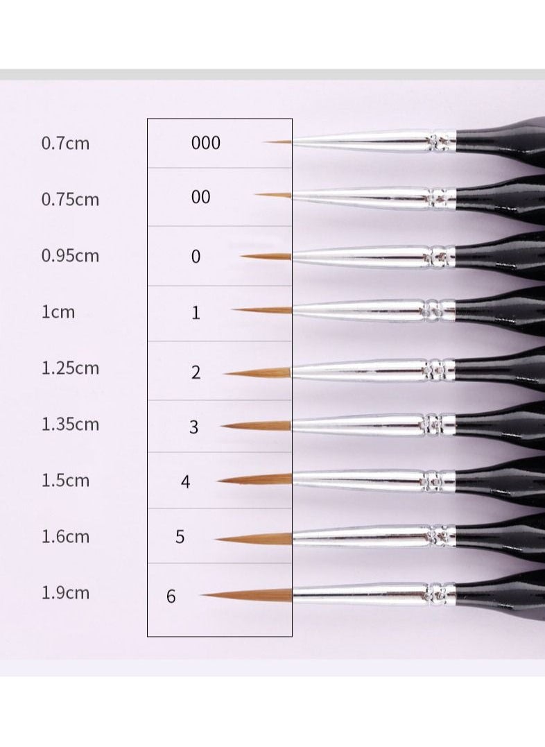 9 triangular pole wolf centimeter pen, black outline brush set hand-painted watercolor stroke brush