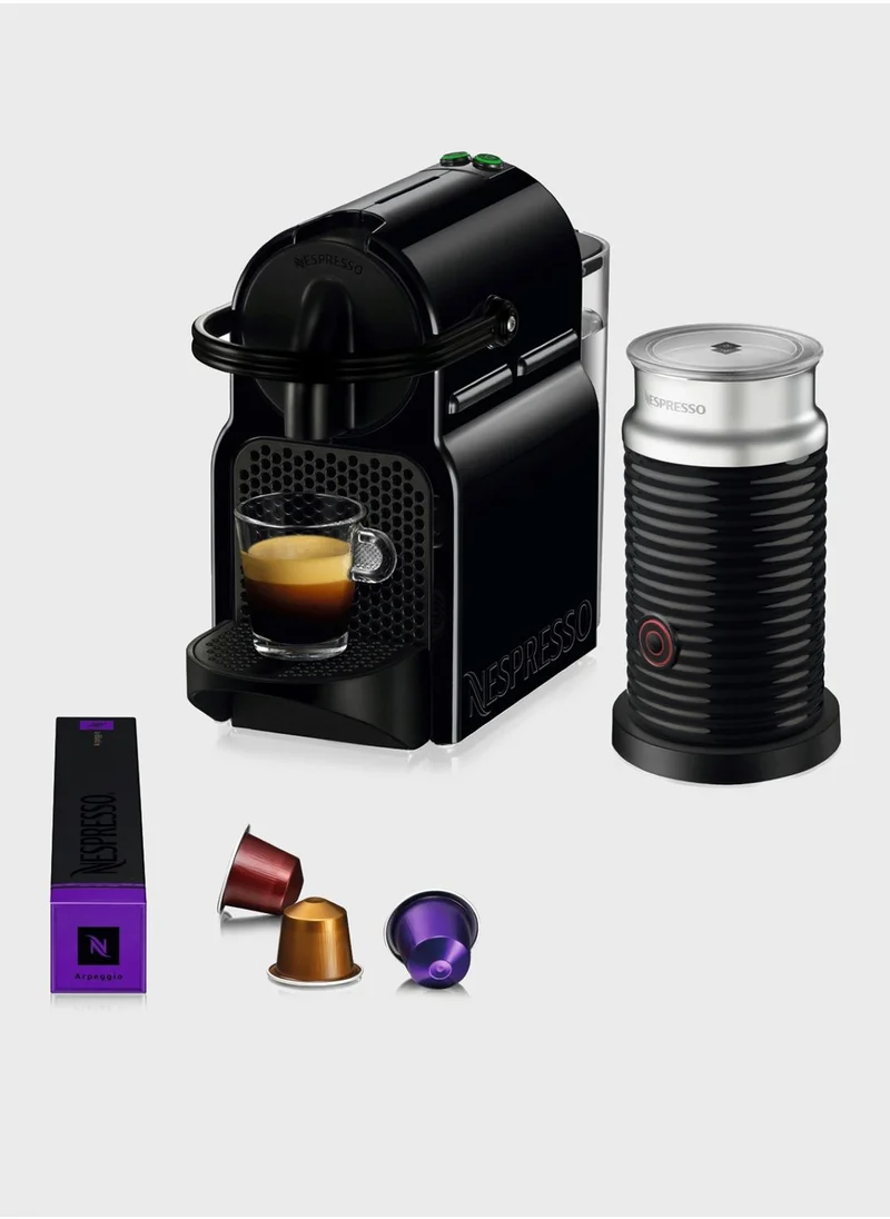 Nespresso Inissia D40 Black Coffee Machine  Aerocino Bundle