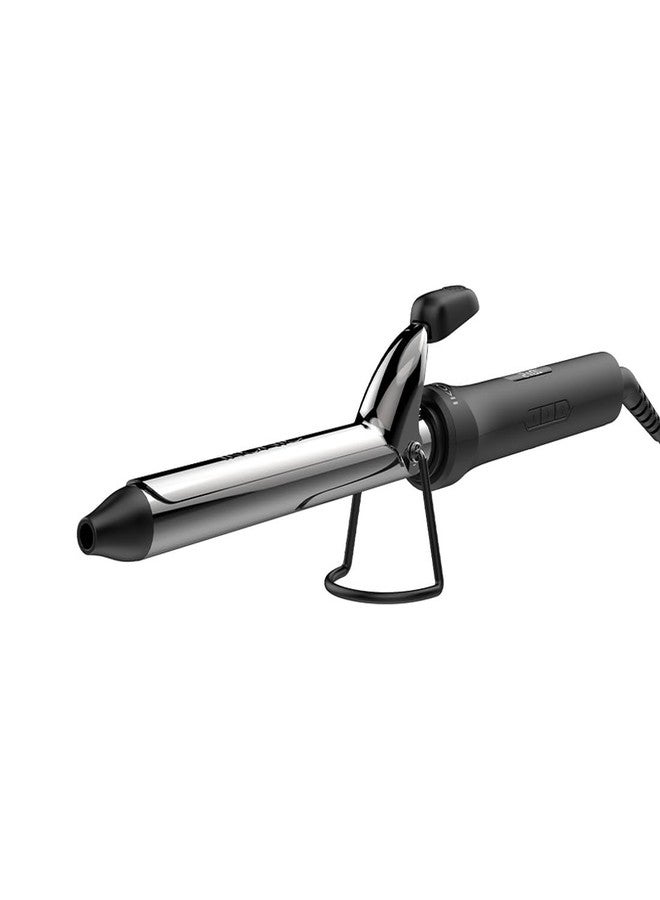 IKONIC CURLING TONG- 22MM 8inch Ceramic Barrel Hair Curler Machine (BLACK & GOLDEN) with Safety Clip, Comfortable Rubber Grip for Salon like Hair Curls, Professional Hair Styling Tool - Image 1