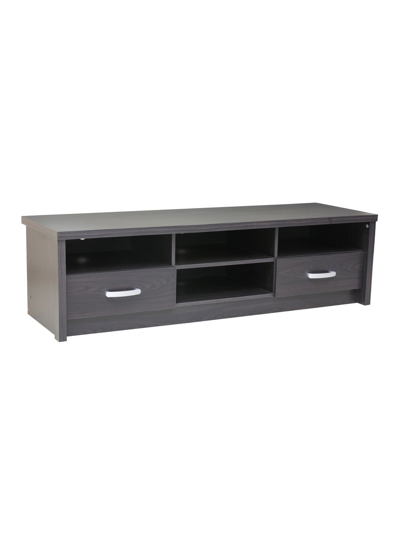 AFT - Slim Minimalist Design TV Cabinet/-Table / Mid Century Modern Design TV Cabinet / Table / stand with Two Drawers, Perfect for Modern Living Rooms and Entertainment Spaces, Ideal for Home Theaters and Media Rooms, Offering Stylish Storage Solutions for TVs Up to 65 Inches. Rustic Farmhouse TV Cabinet with Two Drawers, Perfect for Adding Charm to Any Home Décor.  (Dark Wangi brown) Arfan - Image 1