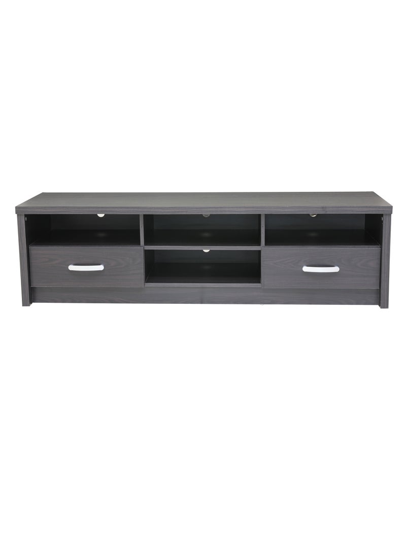 AFT - Slim Minimalist Design TV Cabinet/-Table / Mid Century Modern Design TV Cabinet / Table / stand with Two Drawers, Perfect for Modern Living Rooms and Entertainment Spaces, Ideal for Home Theaters and Media Rooms, Offering Stylish Storage Solutions for TVs Up to 65 Inches. Rustic Farmhouse TV Cabinet with Two Drawers, Perfect for Adding Charm to Any Home Décor.  (Dark Wangi brown) Arfan - Image 1