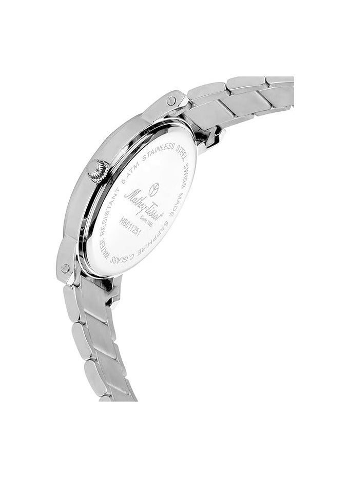 Mathey-Tissot City Metal HB611251MABR Mens Quartz Watch, Analog Display and Stainless Steel Strap, Silver  - Image 3