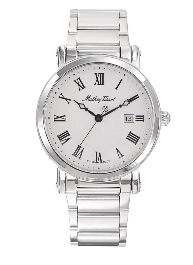 Mathey-Tissot City Metal HB611251MABR Mens Quartz Watch, Analog Display and Stainless Steel Strap, Silver  - Image 1