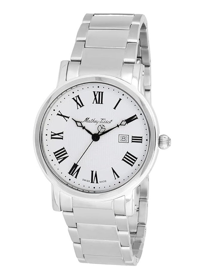 Mathey-Tissot City Metal HB611251MABR Mens Quartz Watch, Analog Display and Stainless Steel Strap, Silver  - Image 2