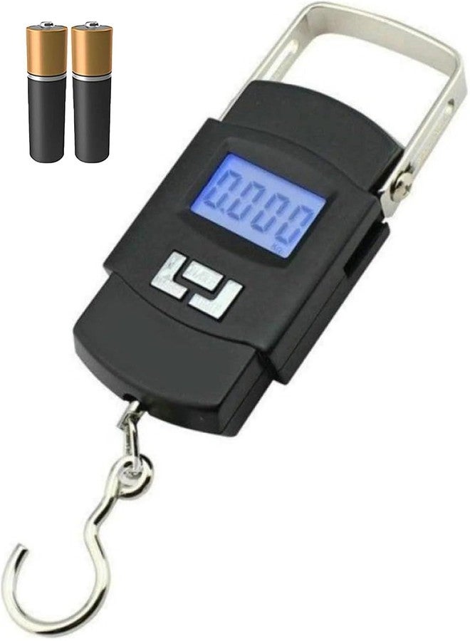 Weight Machine for Luggage, Wait Machine, Luggage Wighing Scale, Digital Weighing Scale, Bag Weighing Scale for Luggage, Electronic Portable Fishing Hook Type Digital LED Screen, 50 kg (Black) Vcx-35 - Image 1