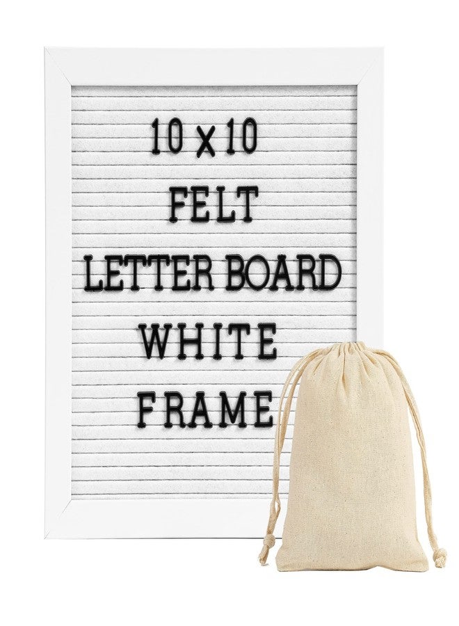 G GAMIT Letter Board Sign White Frame 10x10 - Felt Letter Board Baby Announcement Board with Typewriter Letters, White Letter Board Sign Board&Message Board with Stand and Canvas Bag. - Image 1