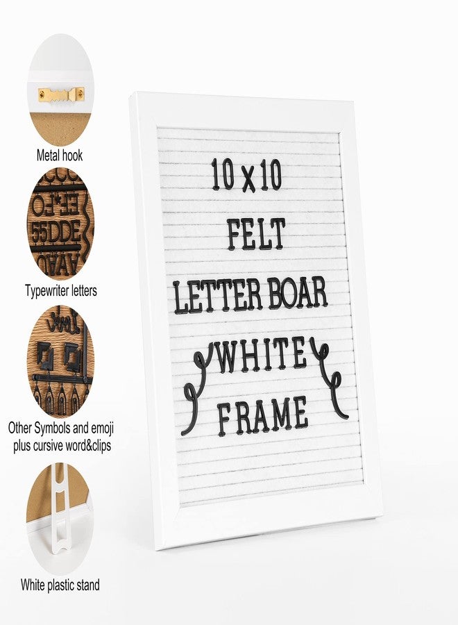 G GAMIT Letter Board Sign White Frame 10x10 - Felt Letter Board Baby Announcement Board with Typewriter Letters, White Letter Board Sign Board&Message Board with Stand and Canvas Bag. - Image 2