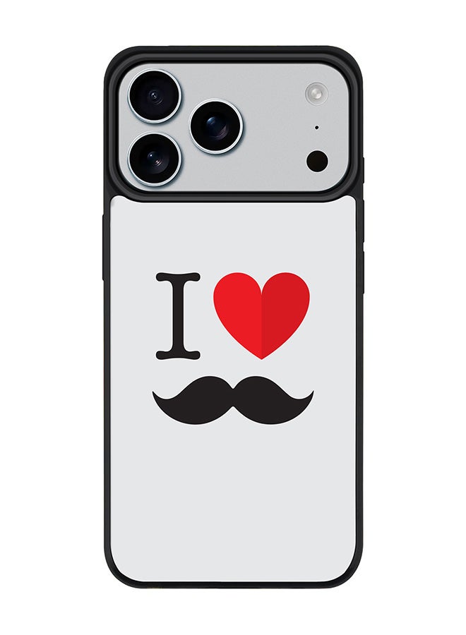 Stylizedd iPhone 17 Pro Max Case, [Compatible with MagSafe] Slim Magnetic cover Phone Case iPhone 17 Pro Max -I Love Moustashe - Image 1