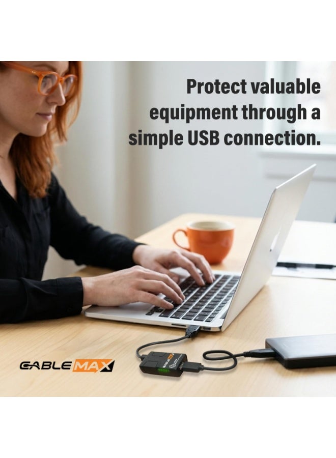 Cablemax USB 2.0 Isolator - Hi-Speed 480Mbps, Surge Protection, No Drivers Needed - Plug & Protect Your Investment - Image 4
