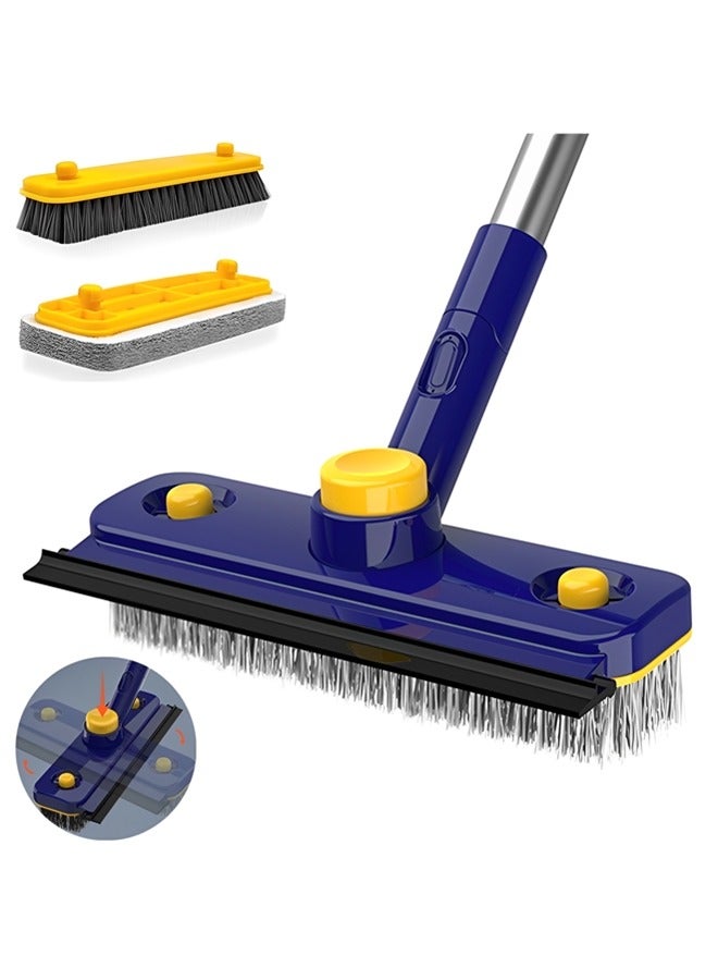 Beauenty Cleaning Brush,3 in 1 Floor Scrubber/Bathroom Brush,Shower Tub Tile Scrub with Long Handle and Squeegee,Shower Cleaning Brush for Bathroom,Tile,Glass,Wall,Deck,Bathtub,Sink - Image 1