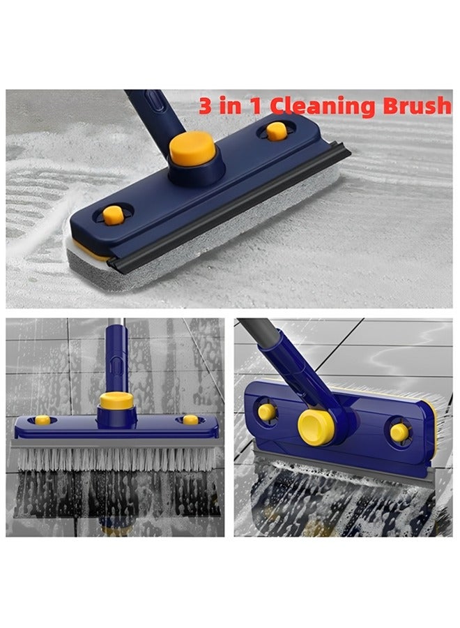 Beauenty Cleaning Brush,3 in 1 Floor Scrubber/Bathroom Brush,Shower Tub Tile Scrub with Long Handle and Squeegee,Shower Cleaning Brush for Bathroom,Tile,Glass,Wall,Deck,Bathtub,Sink - Image 2