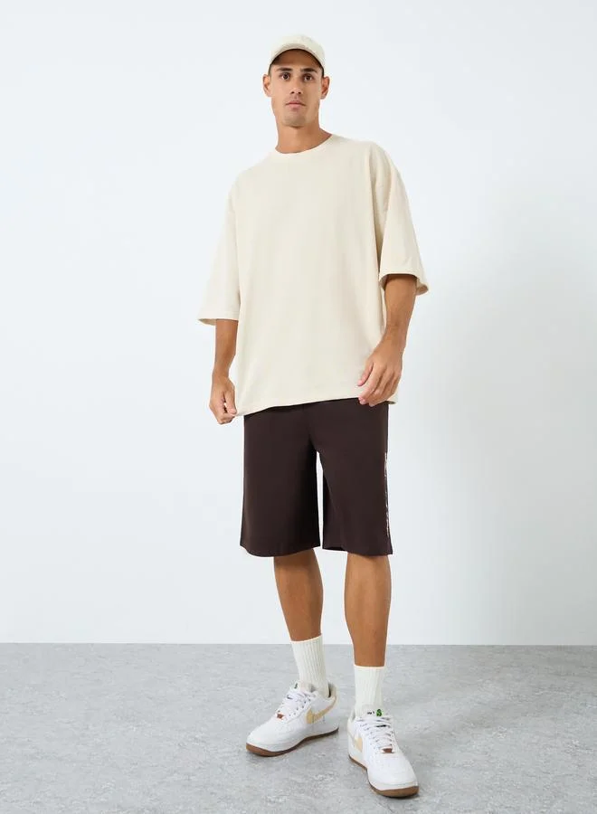 Styli Styli Slogan Embroidery Oversized Shorts