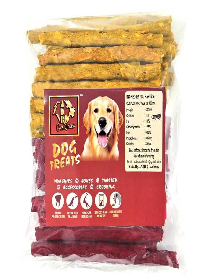 ADB Creations Dog Food Munchy Chew Stick for Dogs (1 KG) -500 G Chicken & 500 G Mutton Flavor Mix, Rawhide Treat Munchy, Long Lasting Dental Snack for All Breed Dogs - (Pack of 1),All Life Stages - Image 1