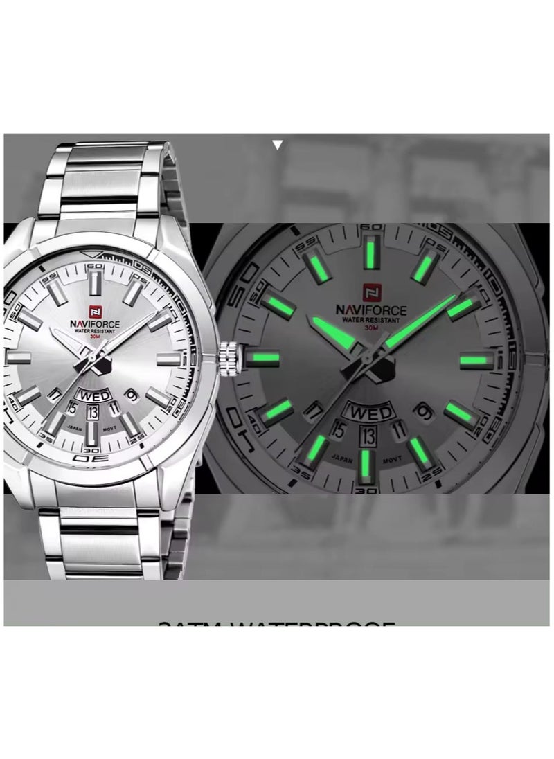 NAVIFORCE - Naviforce Men's  Stainless Steel Analogue Wrist Classic  Watch  NF9038 - Image 1