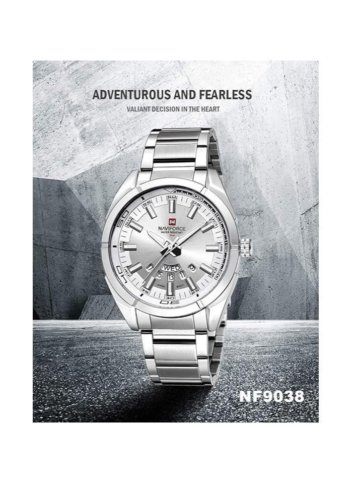NAVIFORCE - Naviforce Men's  Stainless Steel Analogue Wrist Classic  Watch  NF9038 - Image 1