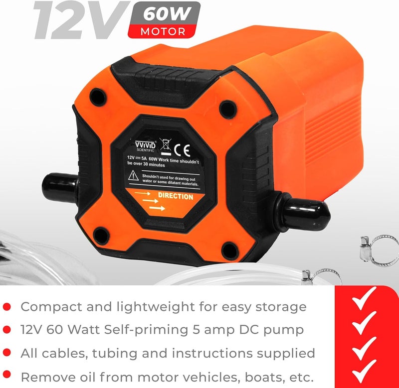 VViViD 12V 60W Oil Extractor Pump for DIY Oil Change and Scavenge - Image 5