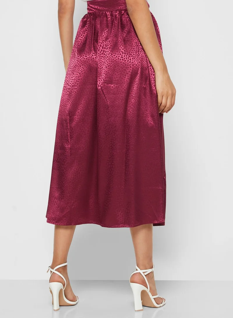 ELLA Textured Button Down Midi Skirt
