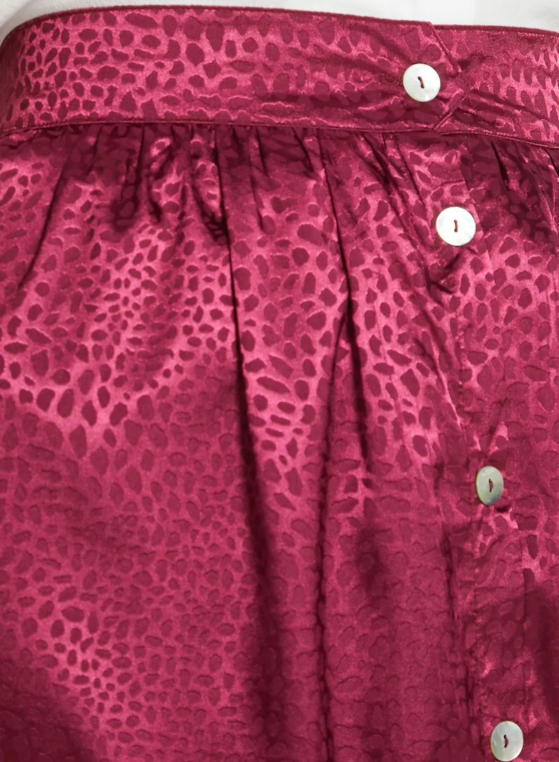 ELLA Textured Button Down Midi Skirt
