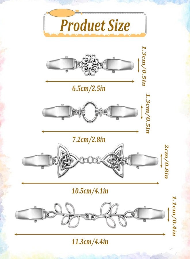 JJUNW 4Pcs Renaissance Accessories, Shirt Clips for Women Clothing, Sweater Clips to Hold Sweater Together, Dress Clips Back Cinch, Waist Cincher Clip Retro Cardigan Collar Clip Brooch Clip - Image 2