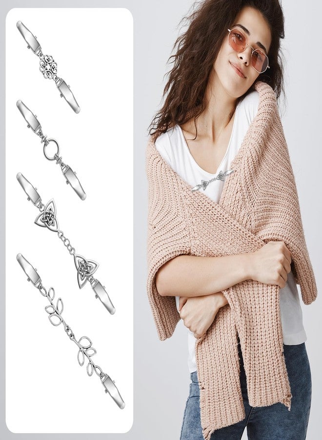 JJUNW 4Pcs Renaissance Accessories, Shirt Clips for Women Clothing, Sweater Clips to Hold Sweater Together, Dress Clips Back Cinch, Waist Cincher Clip Retro Cardigan Collar Clip Brooch Clip - Image 5