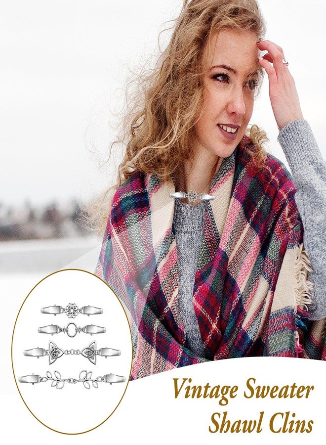 JJUNW 4Pcs Renaissance Accessories, Shirt Clips for Women Clothing, Sweater Clips to Hold Sweater Together, Dress Clips Back Cinch, Waist Cincher Clip Retro Cardigan Collar Clip Brooch Clip - Image 3