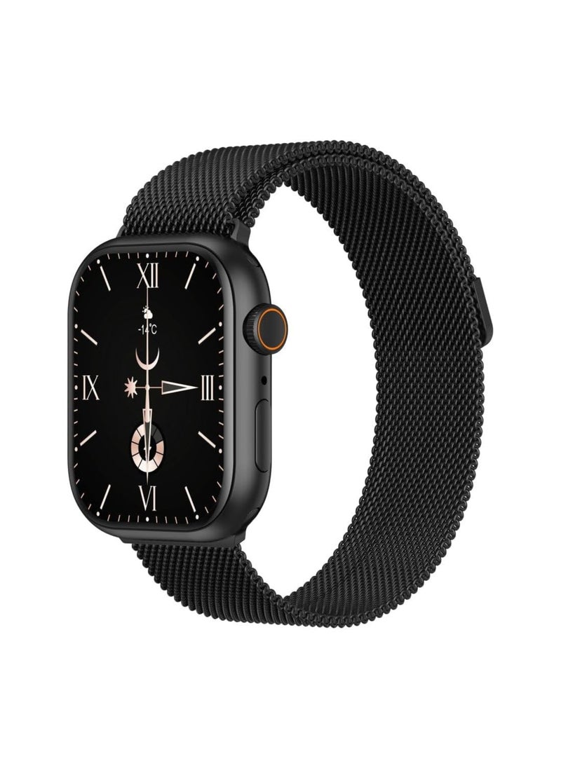 WISME X22 Premium Quality Smart Watch with 3 Straps – Bluetooth Calling, Waterproof Fitness Tracker, Heart Rate Monitor, Business Smartwatch for Men & Women, Vacuum Plating – Black  - Image 1