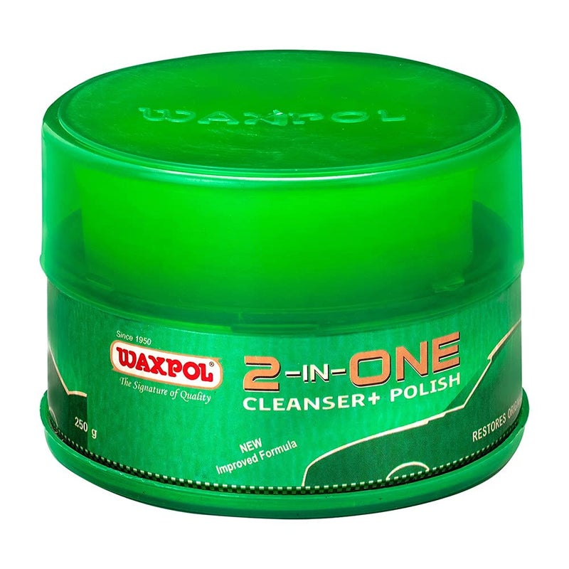 Waxpol 2-in-1 Car Cream Polish & Paint Cleaner 250g with Appliactor Sponge | Water Repellent Hydrophobic Gloss Finish Restores High Gloss Shine for Car, Bike & Scooters - Image 3
