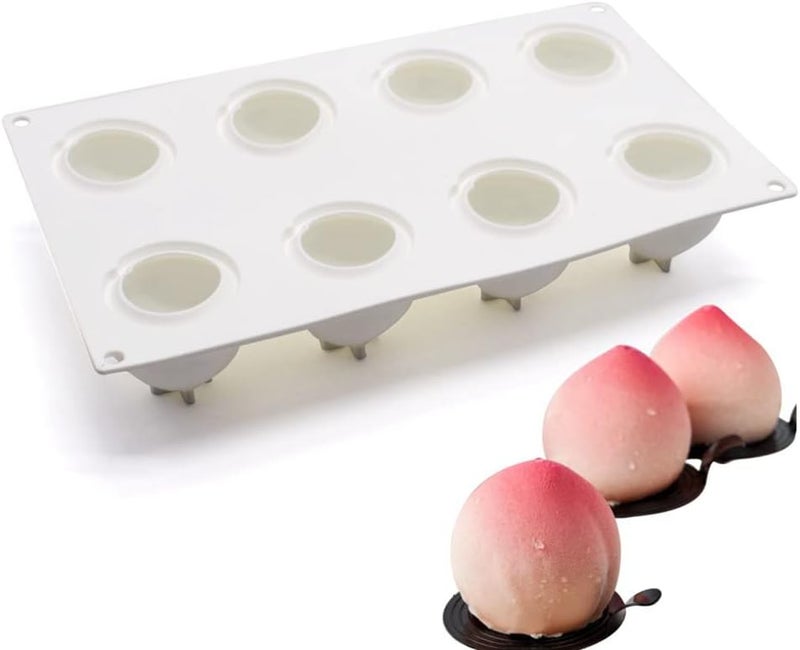 mostsom Silicone Mold Dessert Silicone Cake Mold For Baking Fondant Mould Fruit Shape Sugar Candy Jelly Bakeware Chocolates Mould (Peach K_11.68x6.84x2.2 inch) - Image 1
