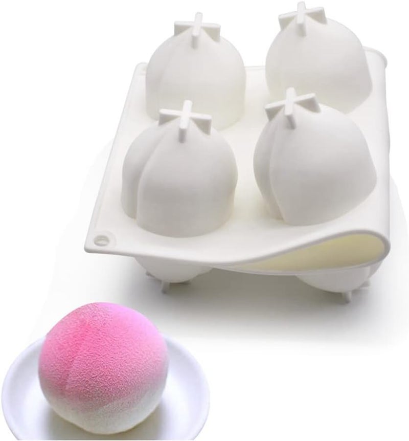 mostsom Silicone Mold Dessert Silicone Cake Mold For Baking Fondant Mould Fruit Shape Sugar Candy Jelly Bakeware Chocolates Mould (Peach K_11.68x6.84x2.2 inch) - Image 3