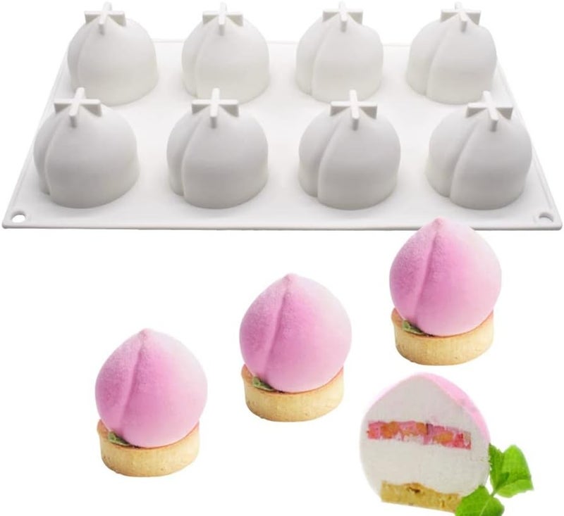 mostsom Silicone Mold Dessert Silicone Cake Mold For Baking Fondant Mould Fruit Shape Sugar Candy Jelly Bakeware Chocolates Mould (Peach K_11.68x6.84x2.2 inch) - Image 2