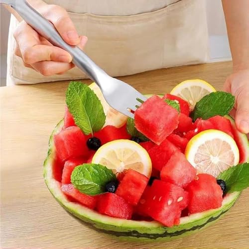 M-Ved® Watermelon Fork Slicer Cutter,Stainless Steel 2 in 1 Fruit, Watermelon Fork Watermelon Cutter Slicer Tool Fruit Forks Slicer for Home Party Camping Kitchen Gadget(1pack) - Image 5