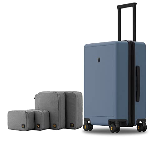 LEVEL8 Elegance Carry-on Suitcase, 20 Inch Carry on Luggage, Hardside Large Suitcases with Wheels, Tavel Bag with Tsa Lock,Blue Grey - Image 1