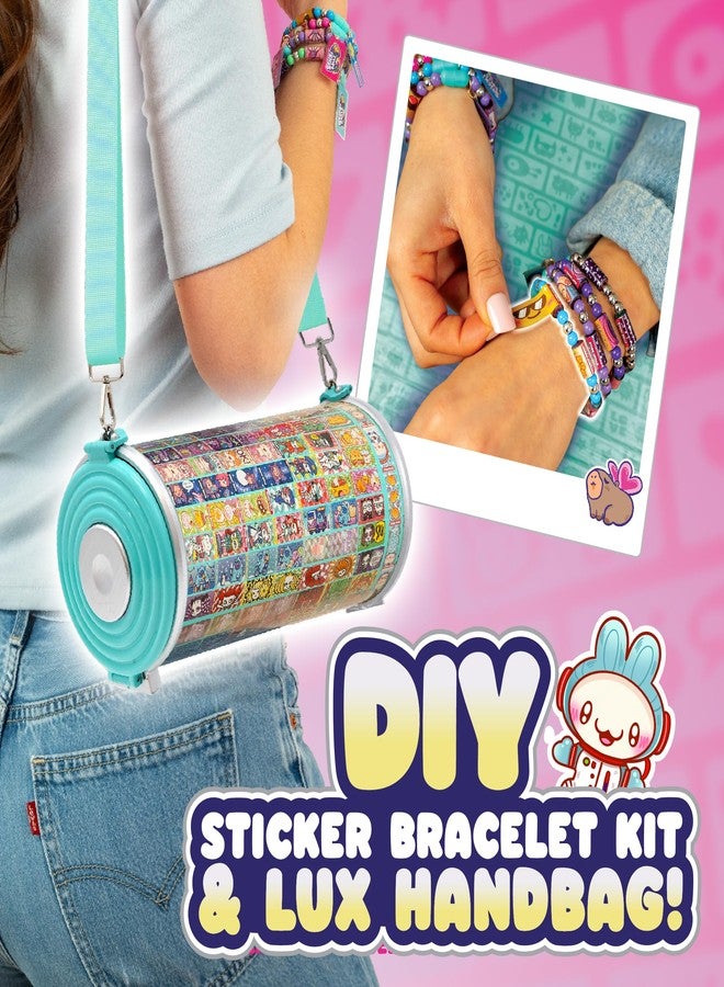 Sky Castle Sticki Rolls Sticki Rolluxe Series 2 - The Original Wearable Shareable Glam Handbag and Craft Kit | Includes 3 Jumbo Stickies, Supplies for 10 Toy Bracelets & 2 Pendants (Teal) - Image 2