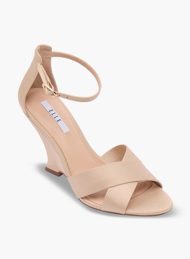 ELLE Women Cross Strap Wedge Heel Sandals - Image 2