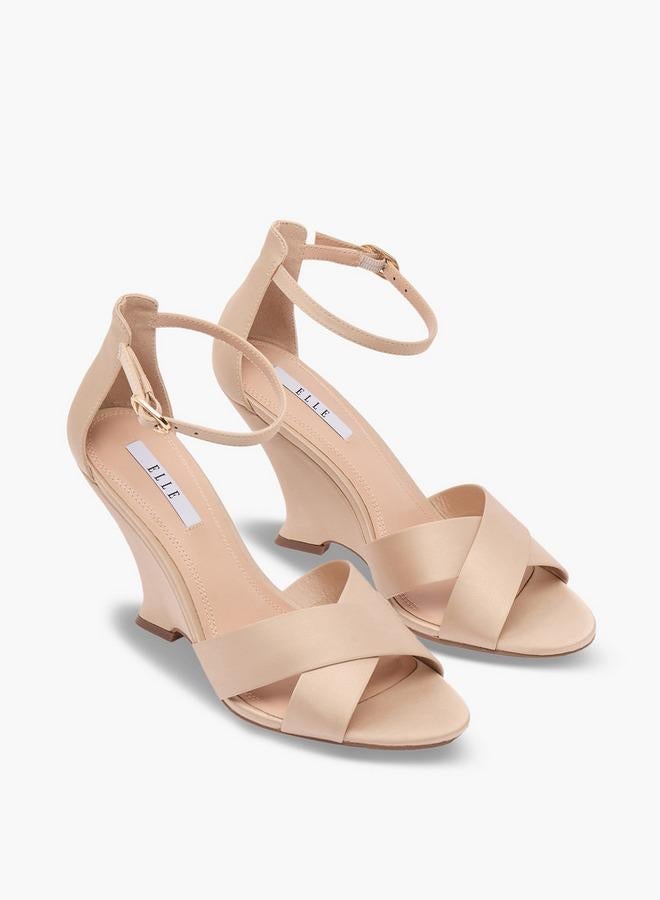 ELLE Women Cross Strap Wedge Heel Sandals - Image 3