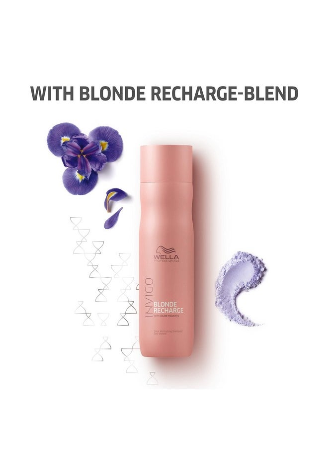 Wella Professionals Invigo Blonde Recharge Cool Blonde Shampoo Refresh And Maintain Blonde Color Rid Brassiness 10.1Oz  - Image 2