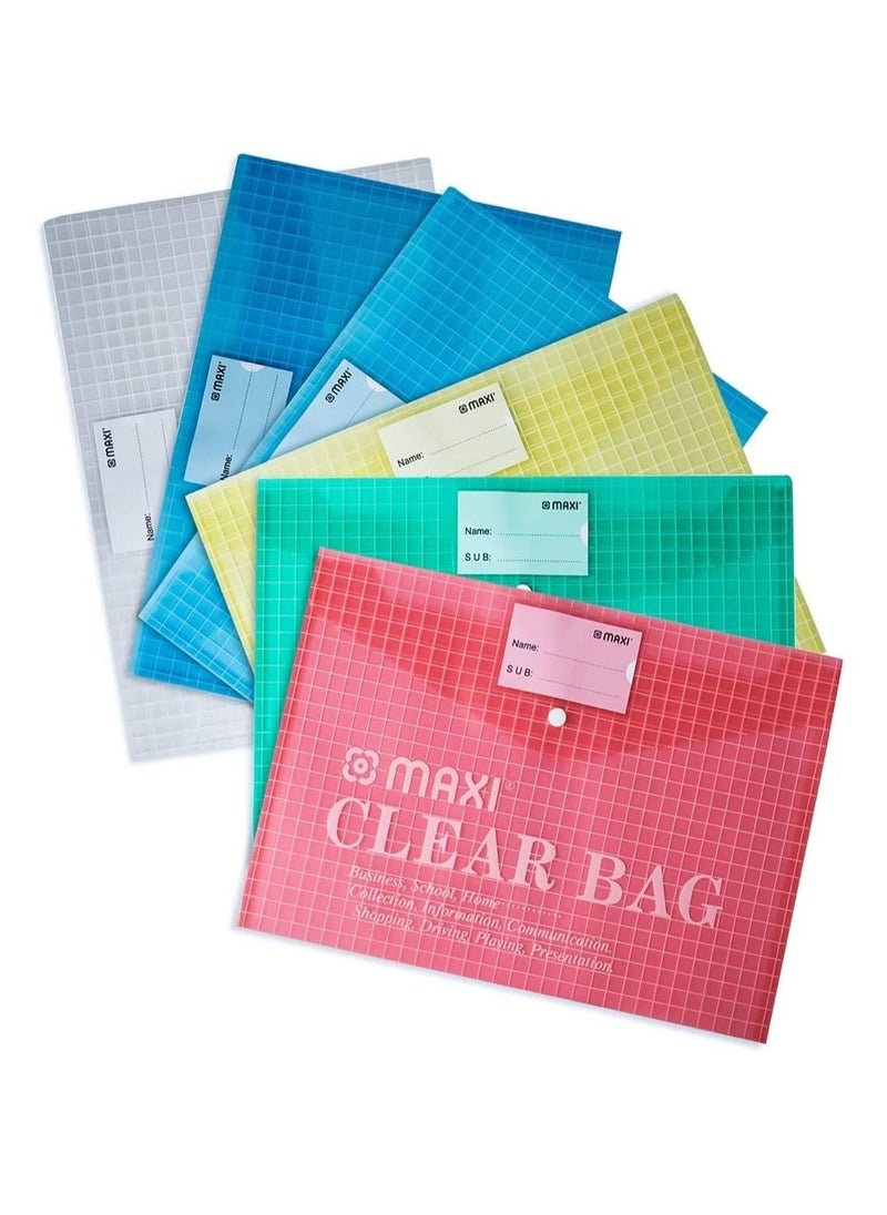 Maxi - 24-Piece Clear Document Bag Assorted Colors - Image 1