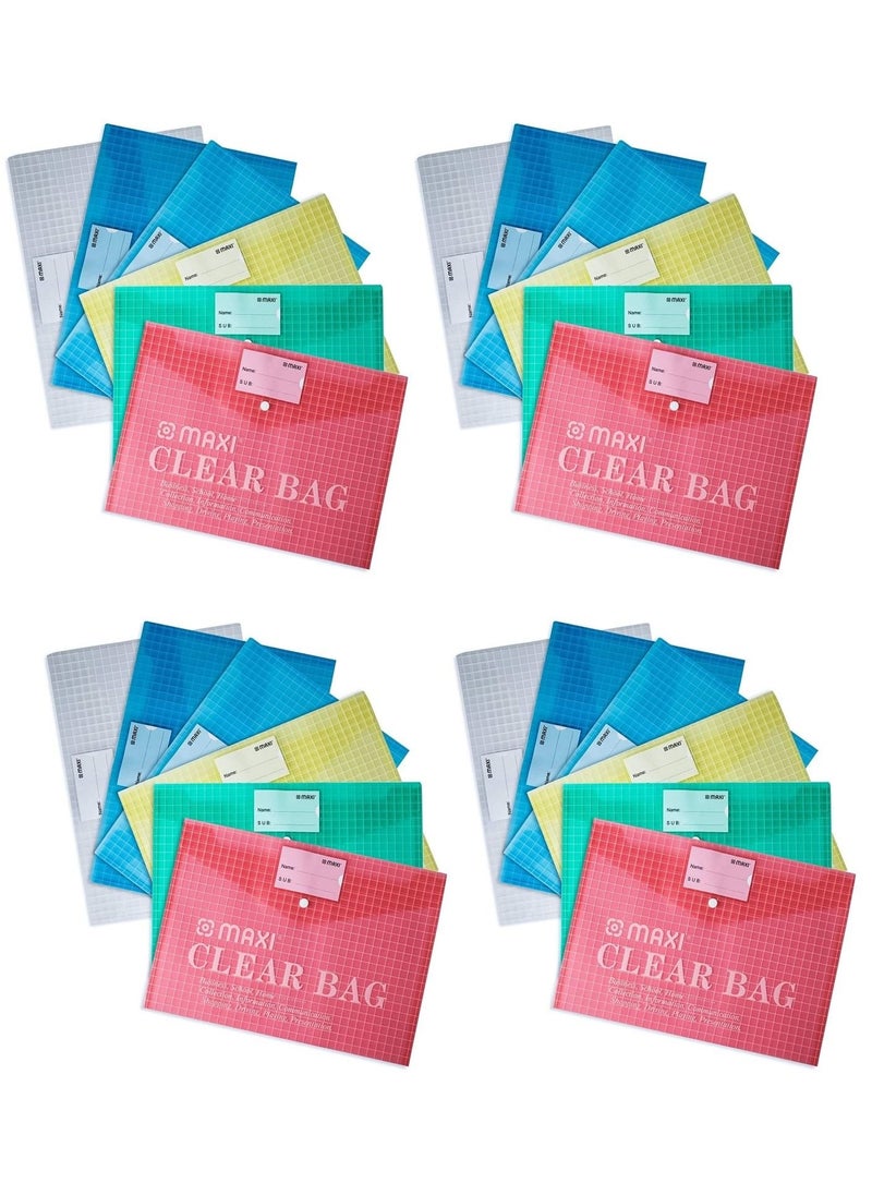 Maxi - 24-Piece Clear Document Bag Assorted Colors - Image 1