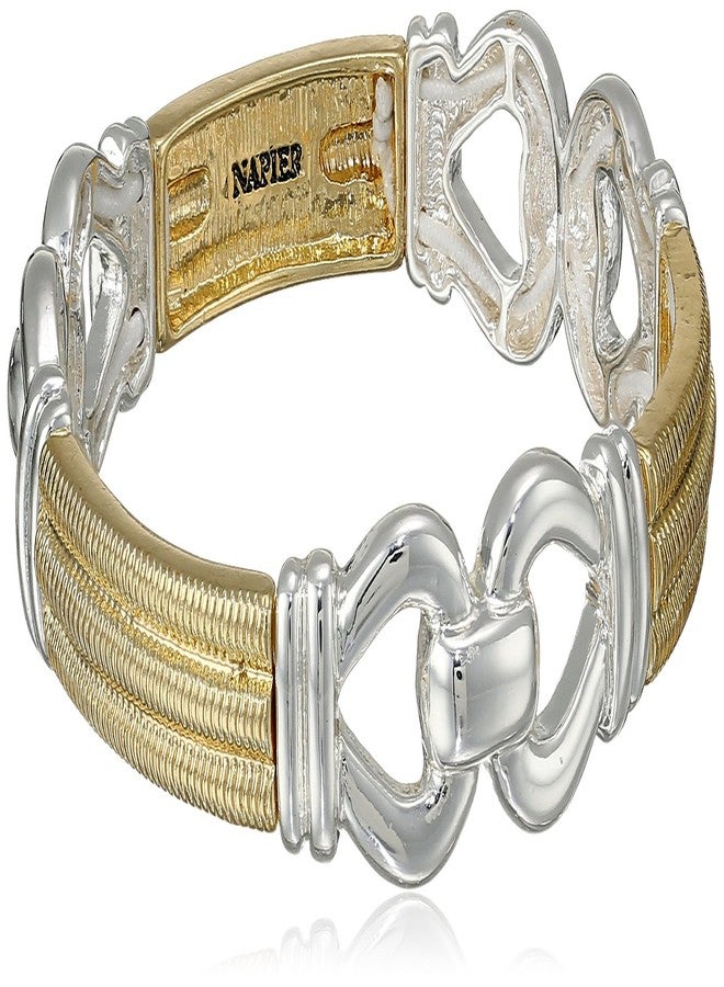 Napier "Gold Rush" Two-Tone Link Stretch Bracelet - Image 1