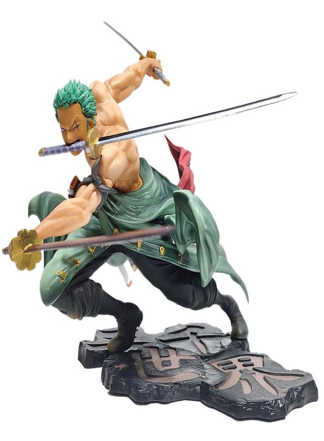 PITRESHWAR Anime Swordsman Action Figure - 3 Sword Style Purple Energy Figurine Toy for Car Dashboard, Cake, Office Desk & Table Decor | Purple Haki Anime Figure Toy - PVC Collectible Model - Image 4