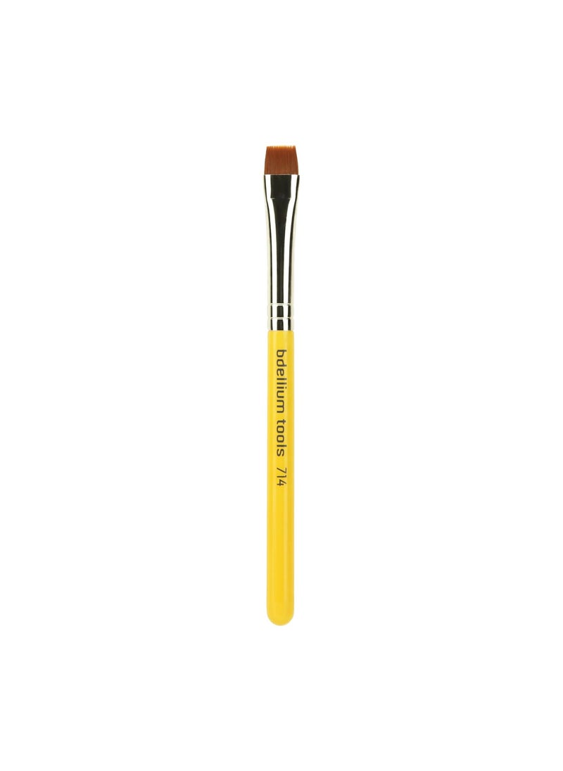 Bdellium Tools - Bdellium Tools Professional Makeup Brush - Travel 714 Flat Eye Definer - Short Wooden Handle for Convenient Travel, For Eye Definition (Yellow, 1pc) - Image 1