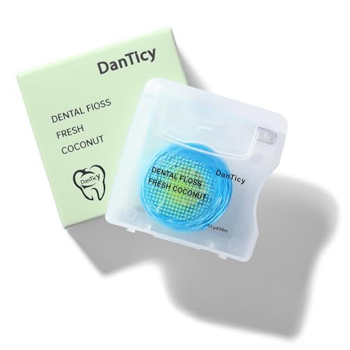 DanTicy Coconut-Oil Infused Woven Dental Floss,Deep Clean Natural Vegetable Waxed Floss,Extra Wide Cleaning and Slides Smoothly & Easily,PFAS Free | Coconut Flavored(33 Yds x 1 Unit) - Image 1