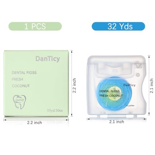 DanTicy Coconut-Oil Infused Woven Dental Floss,Deep Clean Natural Vegetable Waxed Floss,Extra Wide Cleaning and Slides Smoothly & Easily,PFAS Free | Coconut Flavored(33 Yds x 1 Unit) - Image 3