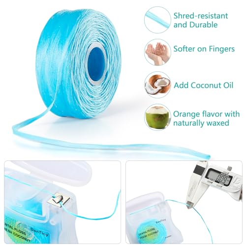 DanTicy Coconut-Oil Infused Woven Dental Floss,Deep Clean Natural Vegetable Waxed Floss,Extra Wide Cleaning and Slides Smoothly & Easily,PFAS Free | Coconut Flavored(33 Yds x 1 Unit) - Image 4