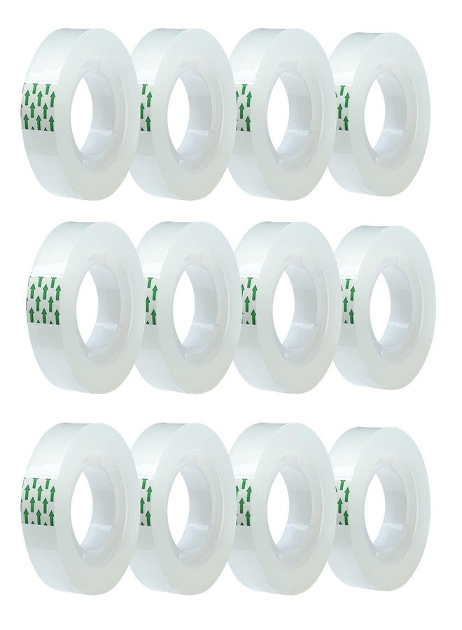 MJUNM Clear Tape Refills Rolls for Dispenser, Transparent Tape, 12 Rolls, 1 inch Core, 3/4 inch x 900 inches - Image 1