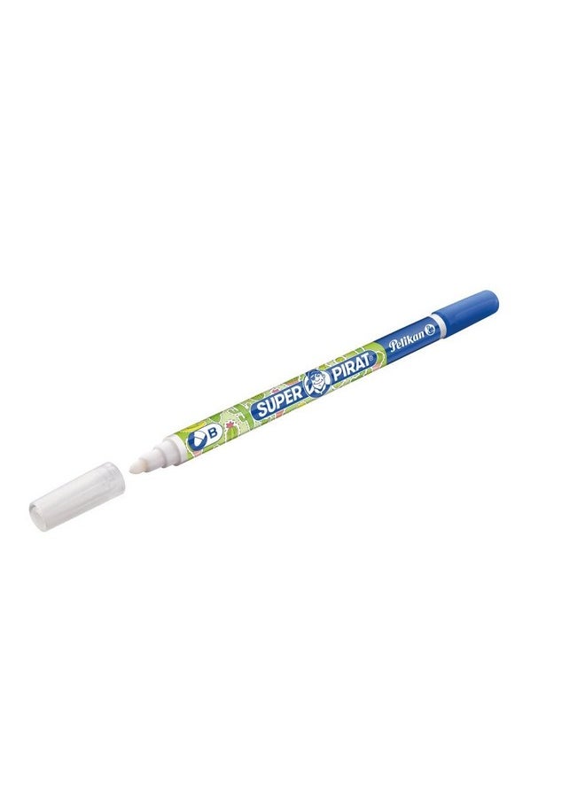 Pelikan Super-Pirat Royal Blue/Ink Eradicator Pen, Fine Tip On Pen, Broad Tip On Eradicator, 2 Pack (921734), 5.000  - Image 2