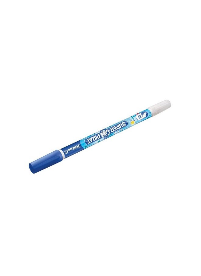 Pelikan Super-Pirat Royal Blue/Ink Eradicator Pen, Fine Tip On Pen, Broad Tip On Eradicator, 2 Pack (921734), 5.000  - Image 3