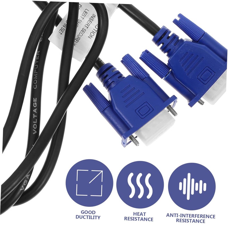 Mikikit 2 حزمة كابل VGA للشاشة وشاشة العرض 15 دبوس ذكر إلى ذكر - Image 5