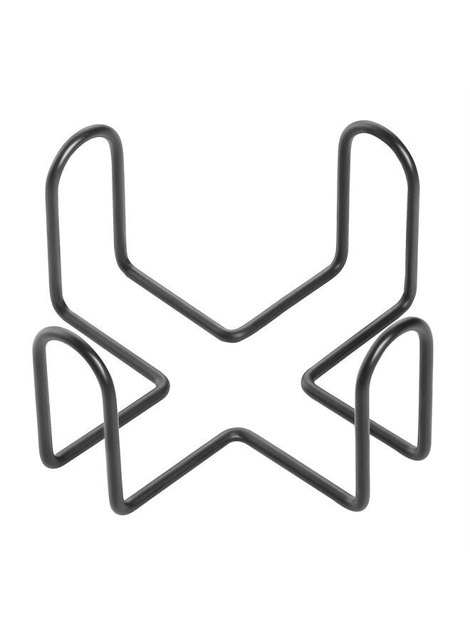 حامل قواعد أكواب معدني أسود بسيط مقاس 4 بوصات لكل من القواعد الدائرية والمربعة، يحمل أحجام وأنواع متعددة، يحمل ما يصل إلى 7 قطع من القواعد - Image 1