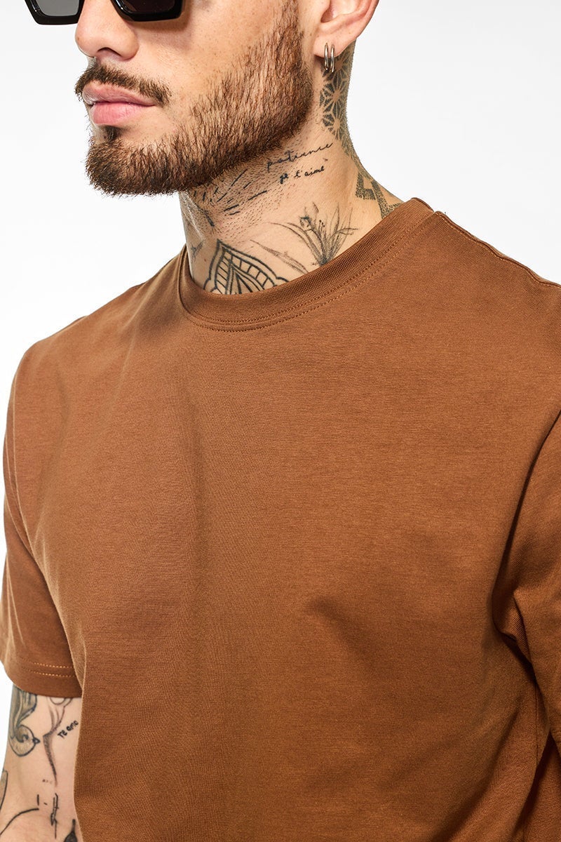 سنيتش تيشيرت كور لاب بلون الصدأ بقصة عادية - Image 4